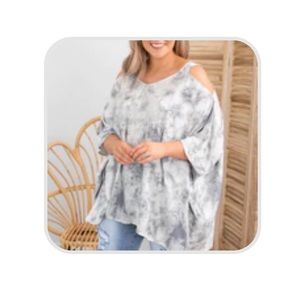 Open Shoulder Pancho Blouse